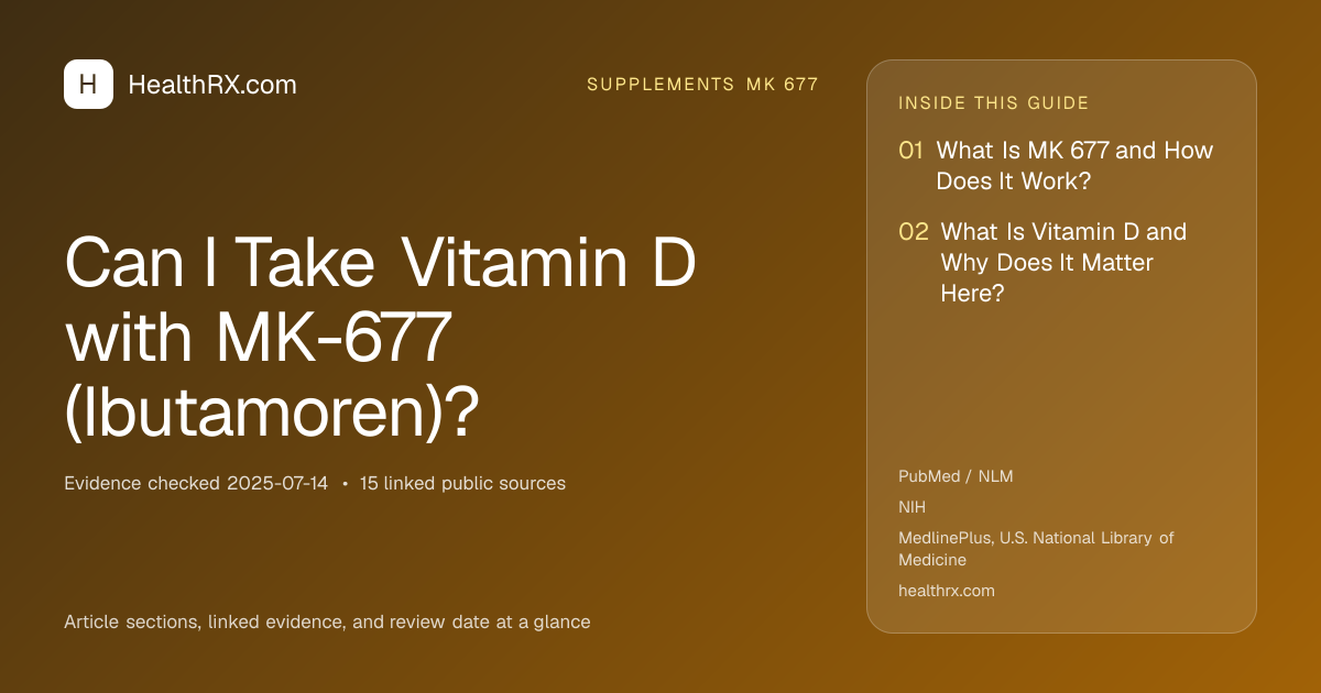 Evidence overview for Can I Take Vitamin D with MK-677 (Ibutamoren)?