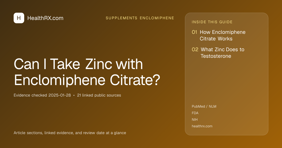 Evidence overview for Can I Take Zinc with Enclomiphene Citrate?