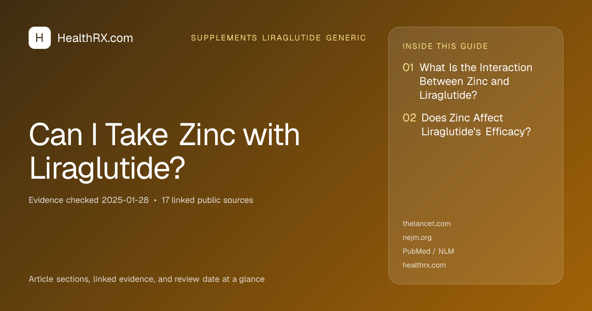 Evidence overview for Can I Take Zinc with Liraglutide?