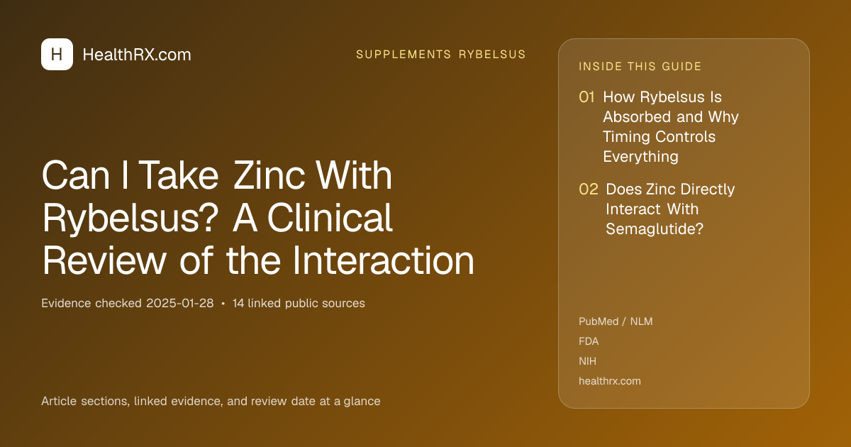 Evidence overview for Can I Take Zinc With Rybelsus? A Clinical Review of the Interaction