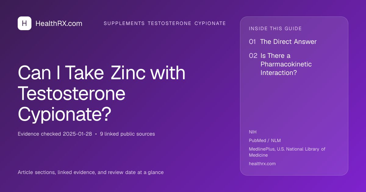 Evidence overview for Can I Take Zinc with Testosterone Cypionate?