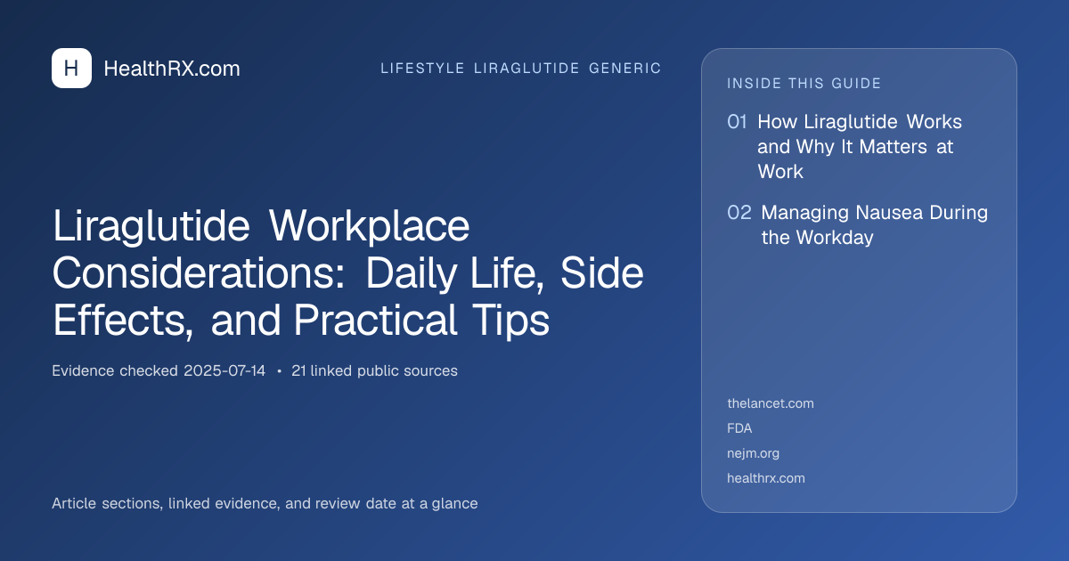Evidence overview for Liraglutide Workplace Considerations: Daily Life, Side Effects, and Practical Tips