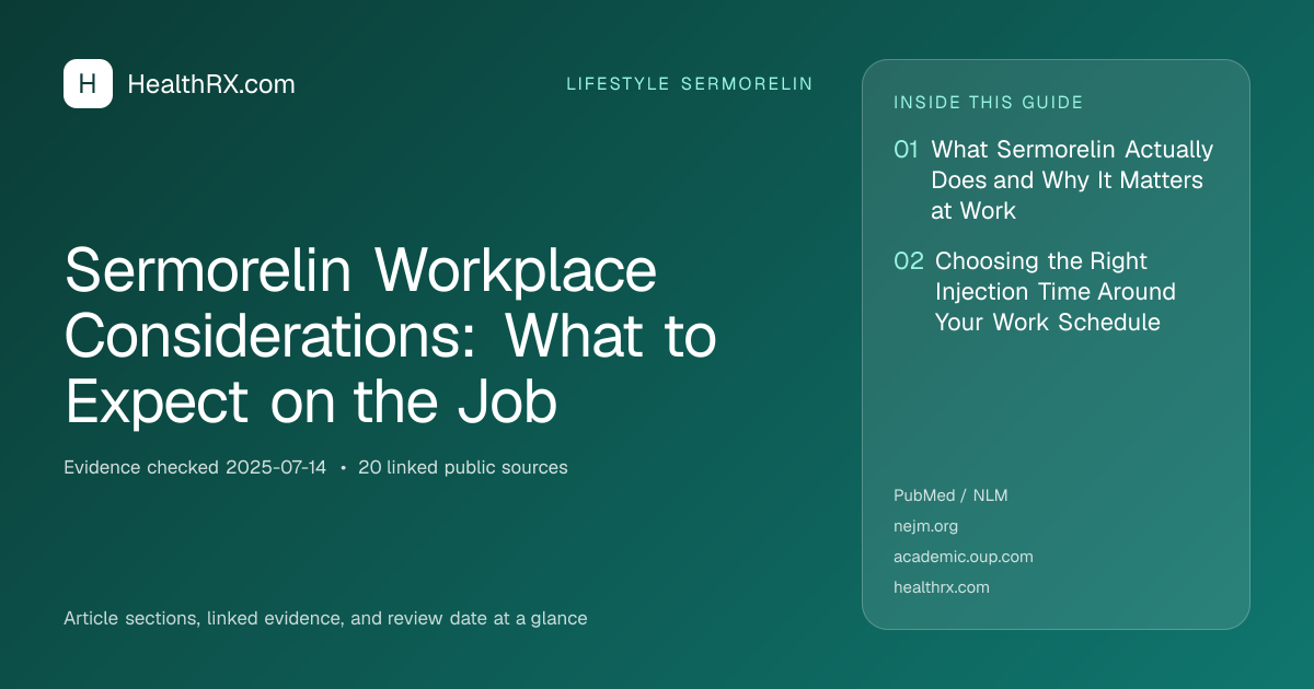 Evidence overview for Sermorelin Workplace Considerations: What to Expect on the Job