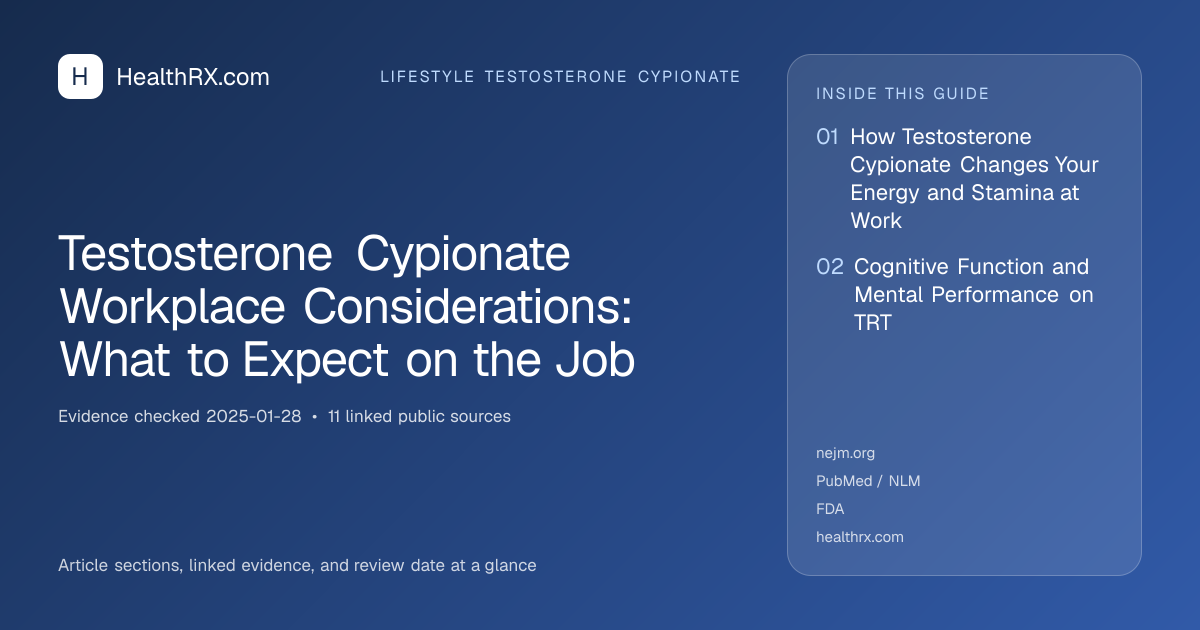 Evidence overview for Testosterone Cypionate Workplace Considerations: What to Expect on the Job