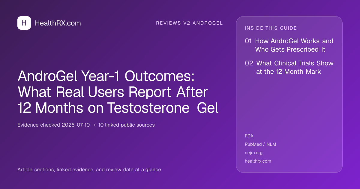 Evidence overview for AndroGel Year-1 Outcomes: What Real Users Report After 12 Months on Testosterone Gel
