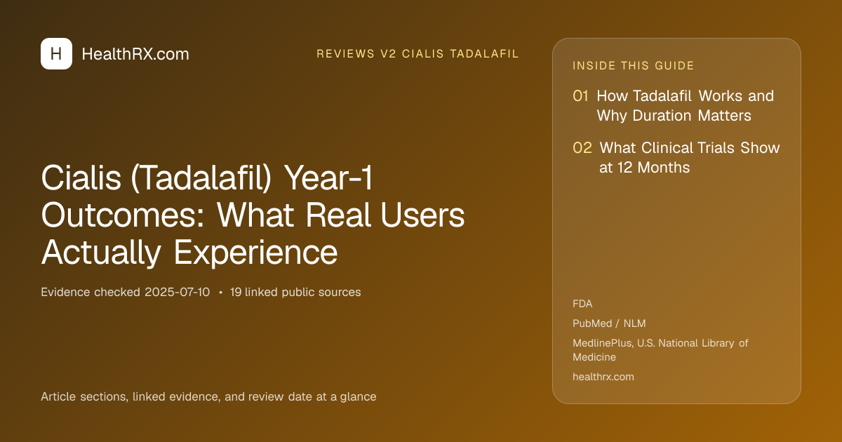 Evidence overview for reviews v2 cialis tadalafil: Cialis (Tadalafil) Year-1 Outcomes: What Real Users Actually Experience