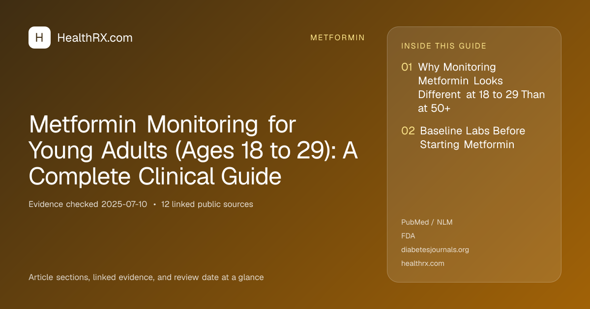 Evidence overview for Metformin Monitoring for Young Adults (Ages 18 to 29): A Complete Clinical Guide