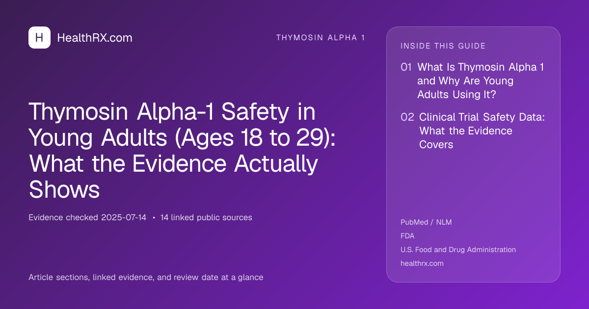 Evidence overview for Thymosin Alpha-1 Safety in Young Adults (Ages 18 to 29): What the Evidence Actually Shows