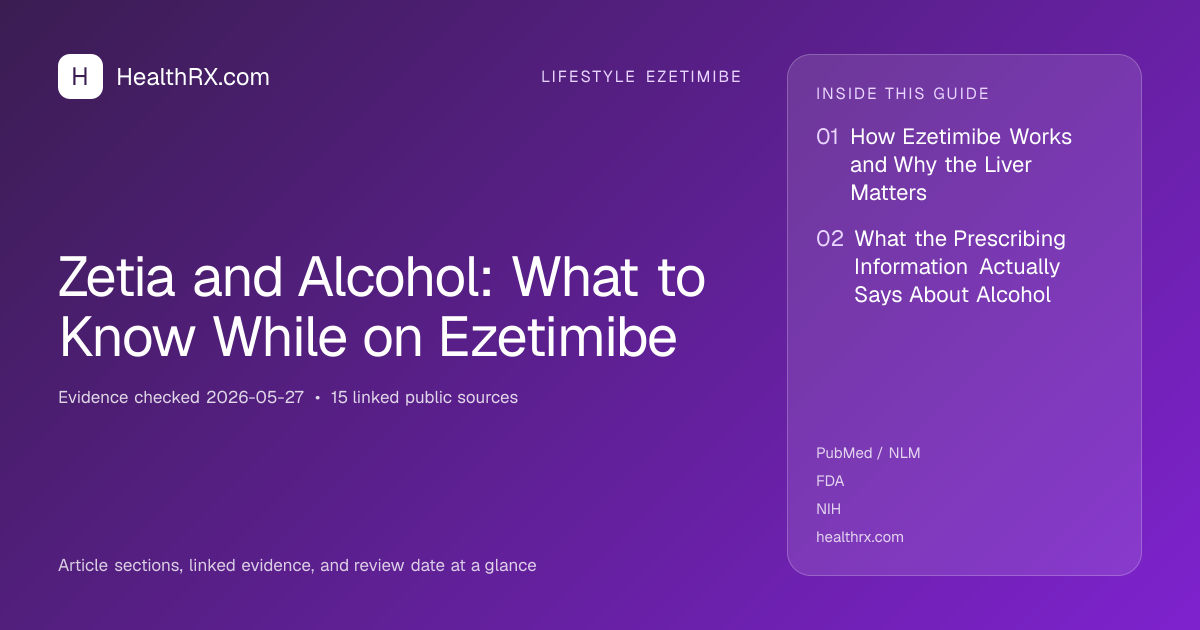 Evidence overview for lifestyle ezetimibe: Zetia and Alcohol: What to Know While on Ezetimibe