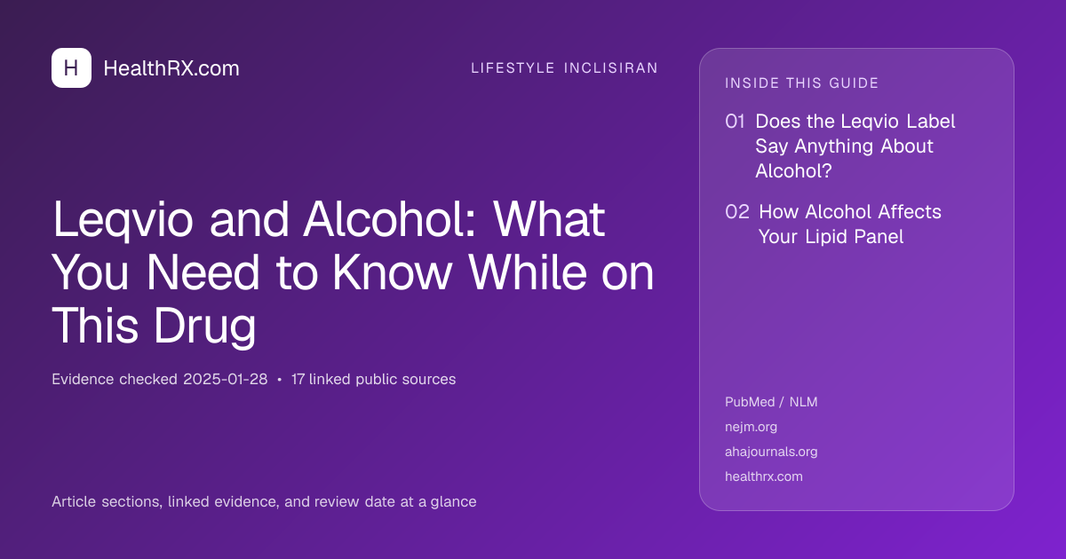 Evidence overview for lifestyle inclisiran: Leqvio and Alcohol: What You Need to Know While on This Drug