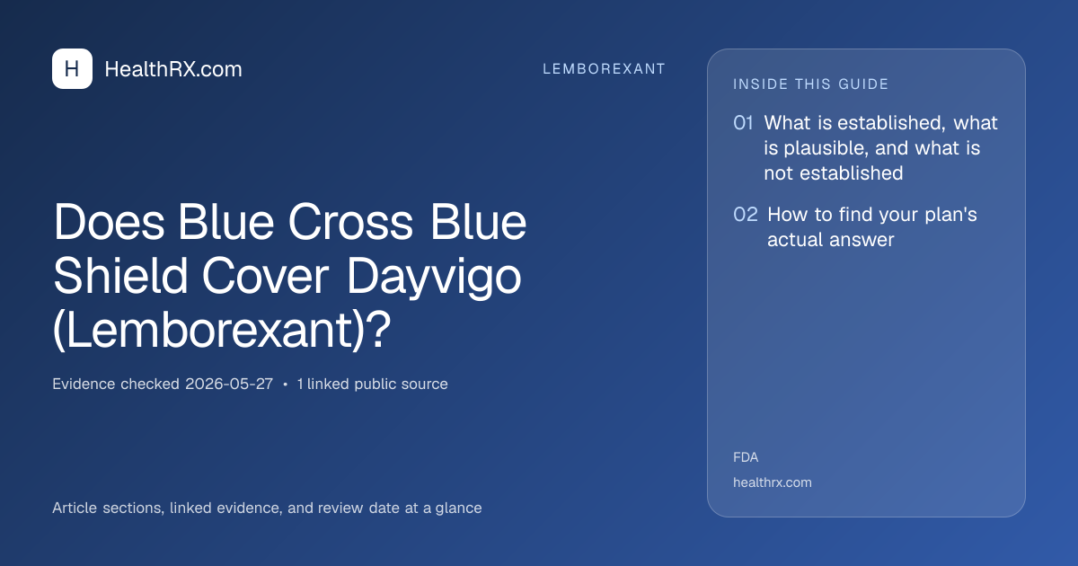 Evidence overview for Does Blue Cross Blue Shield Cover Dayvigo (Lemborexant)?