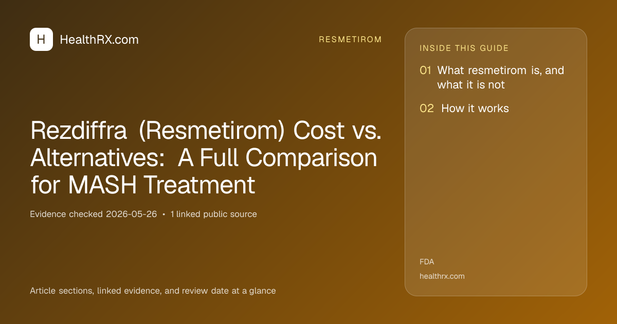Evidence overview for Rezdiffra (Resmetirom) Cost vs. Alternatives: A Full Comparison for MASH Treatment