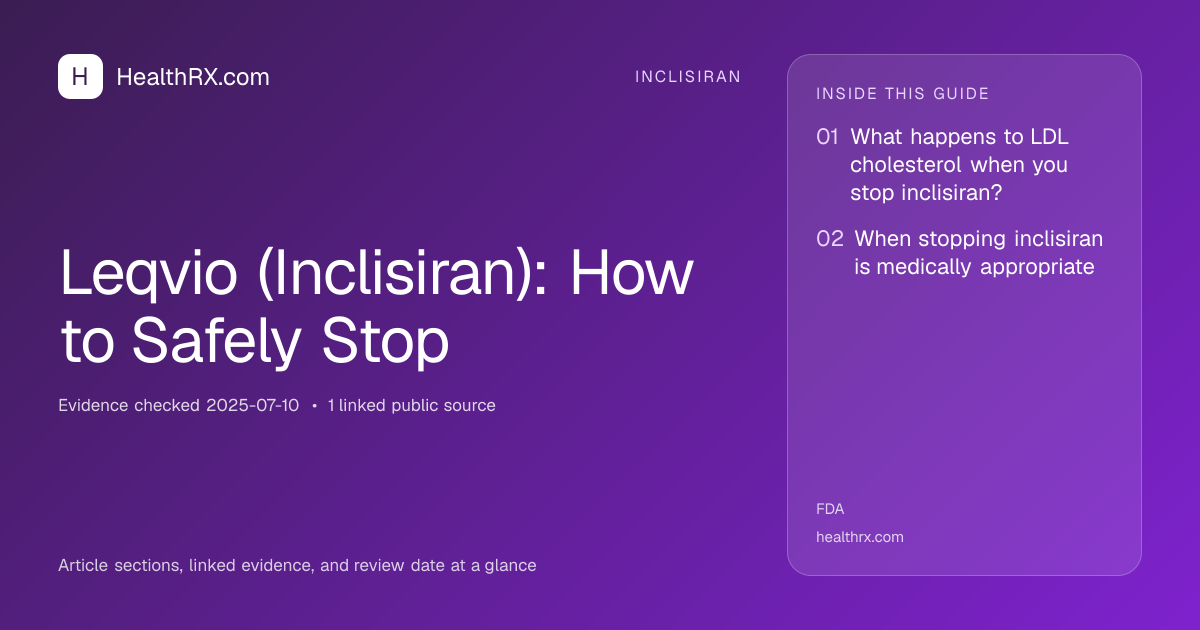 Evidence overview for Leqvio (Inclisiran): How to Safely Stop