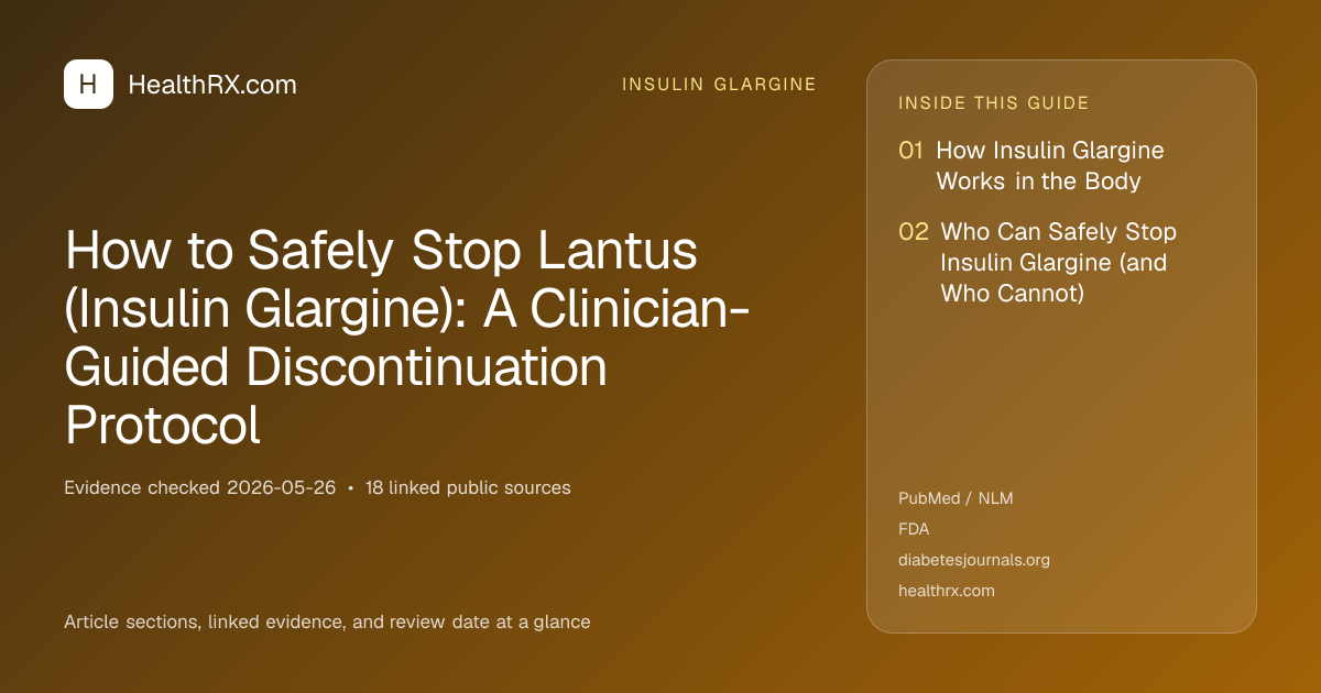 Evidence overview for insulin glargine: How to Safely Stop Lantus (Insulin Glargine): A Clinician-Guided Discontinuation Protocol