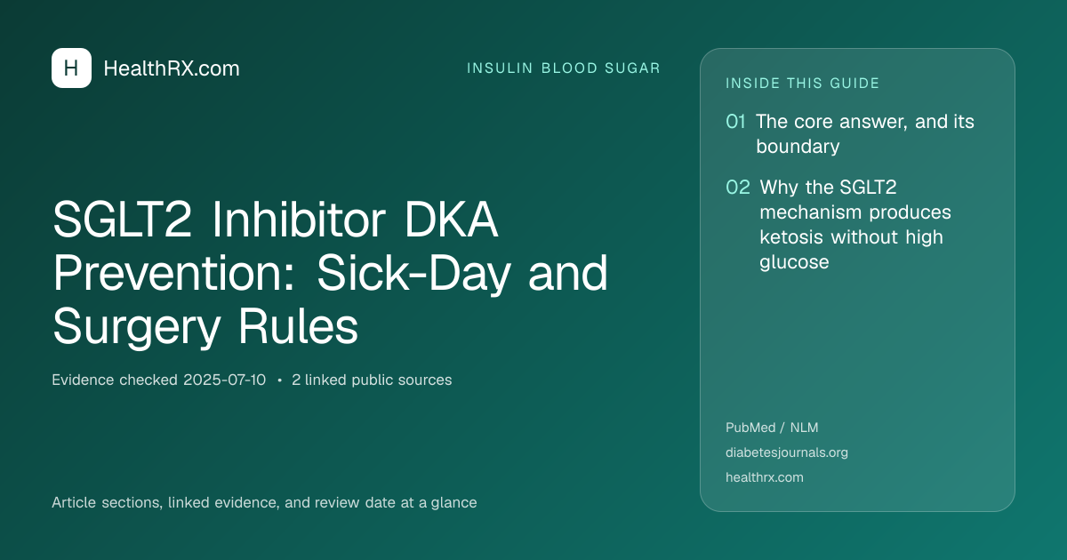 Evidence overview for insulin blood sugar: SGLT2 Inhibitor DKA Prevention: Sick-Day and Surgery Rules