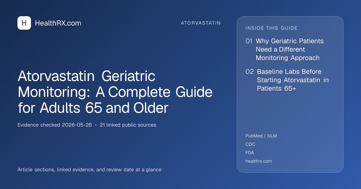 Evidence overview for atorvastatin: Atorvastatin Geriatric Monitoring: A Complete Guide for Adults 65 and Older