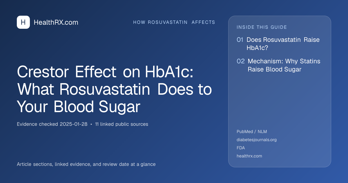 Evidence overview for Crestor Effect on HbA1c: What Rosuvastatin Does to Your Blood Sugar
