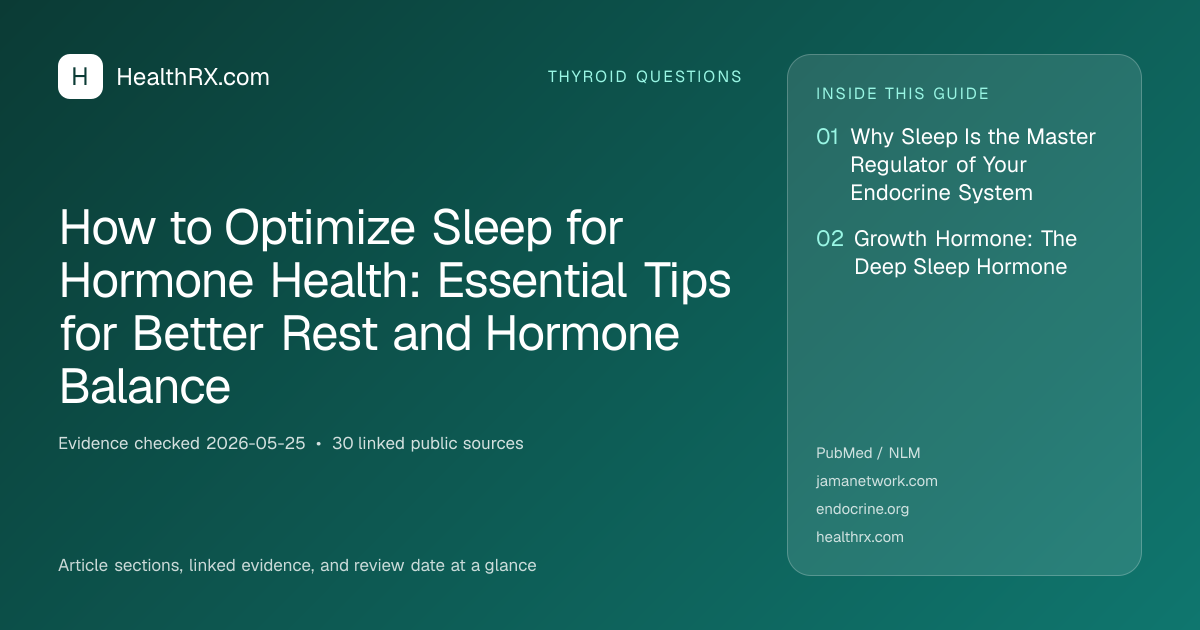 Evidence overview for thyroid questions: How to Optimize Sleep for Hormone Health: Essential Tips for Better Rest and Hormone Balance