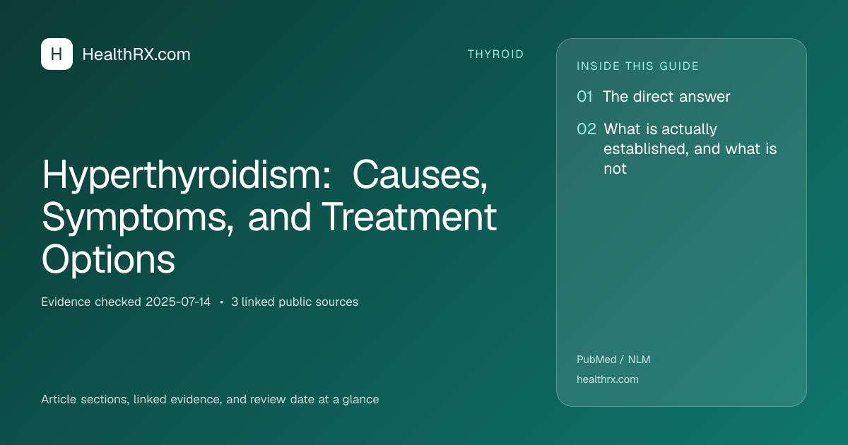 Evidence overview for thyroid: Hyperthyroidism: Causes, Symptoms, and Treatment Options