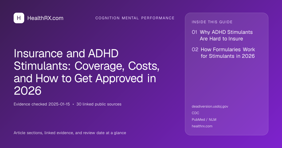 Evidence overview for Insurance and ADHD Stimulants: Coverage, Costs, and How to Get Approved in 2026