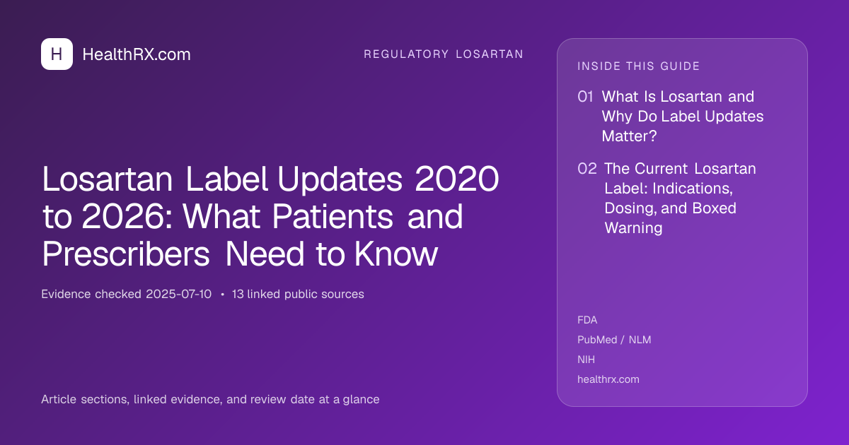 Evidence overview for Losartan Label Updates 2020 to 2026: What Patients and Prescribers Need to Know