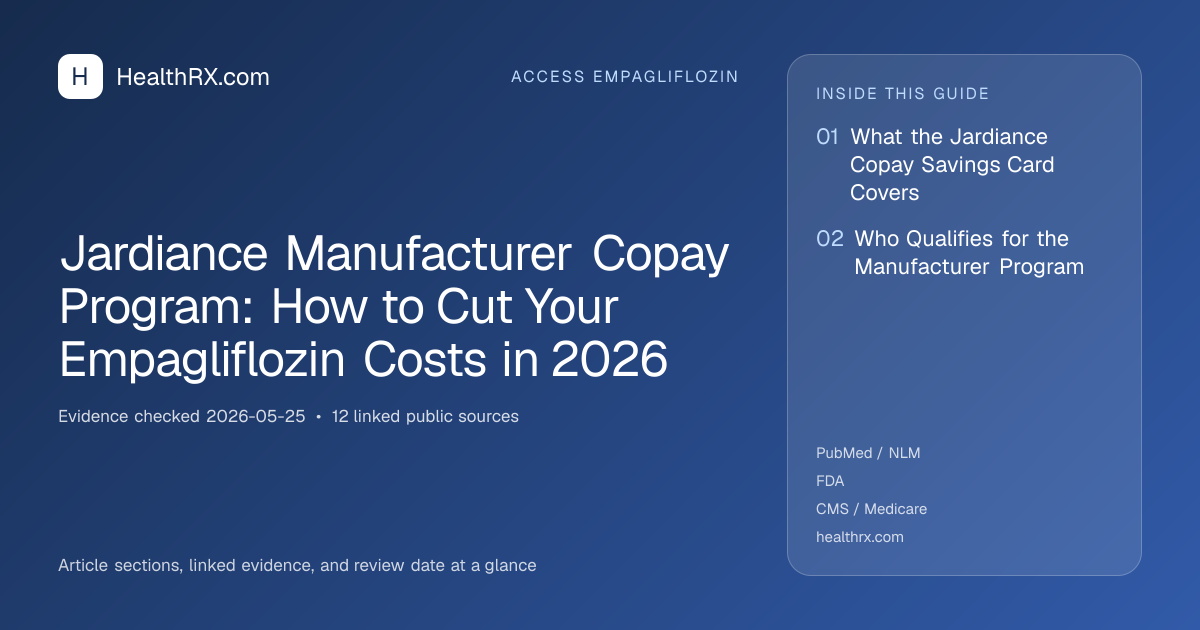Evidence overview for Jardiance Manufacturer Copay Program: How to Cut Your Empagliflozin Costs in 2026