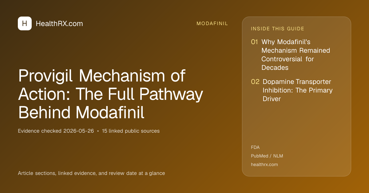 Evidence overview for modafinil: Provigil Mechanism of Action: The Full Pathway Behind Modafinil