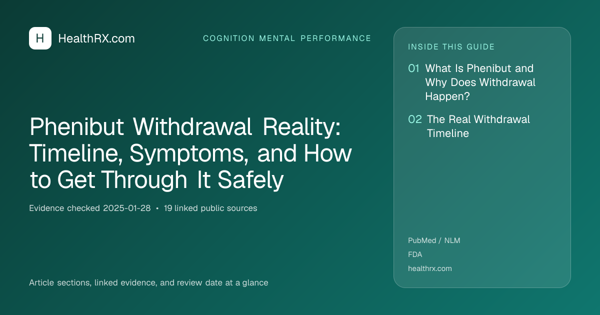 Evidence overview for cognition mental performance: Phenibut Withdrawal Reality: Timeline, Symptoms, and How to Get Through It Safely