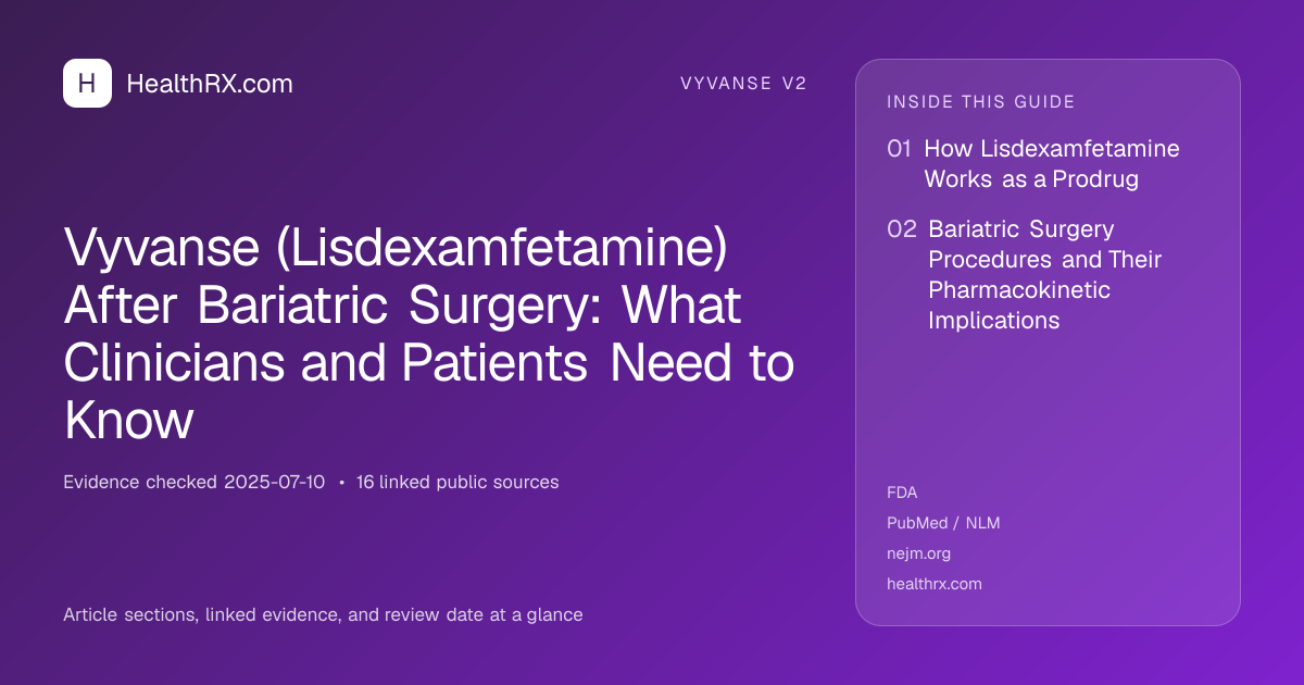 Evidence overview for vyvanse v2: Vyvanse (Lisdexamfetamine) After Bariatric Surgery: What Clinicians and Patients Need to Know