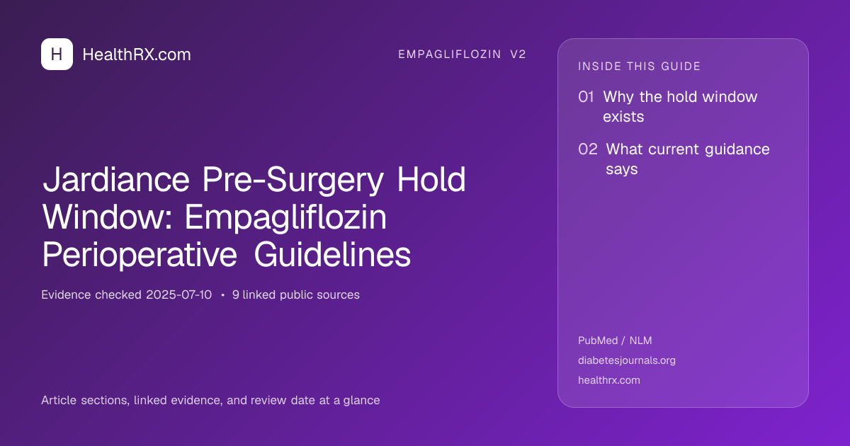 Evidence overview for empagliflozin v2: Jardiance Pre-Surgery Hold Window: Empagliflozin Perioperative Guidelines