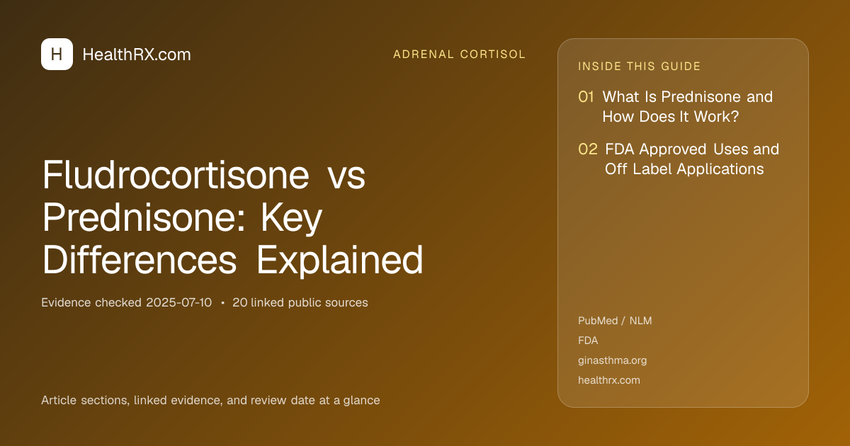 Evidence overview for Fludrocortisone vs Prednisone: Key Differences Explained