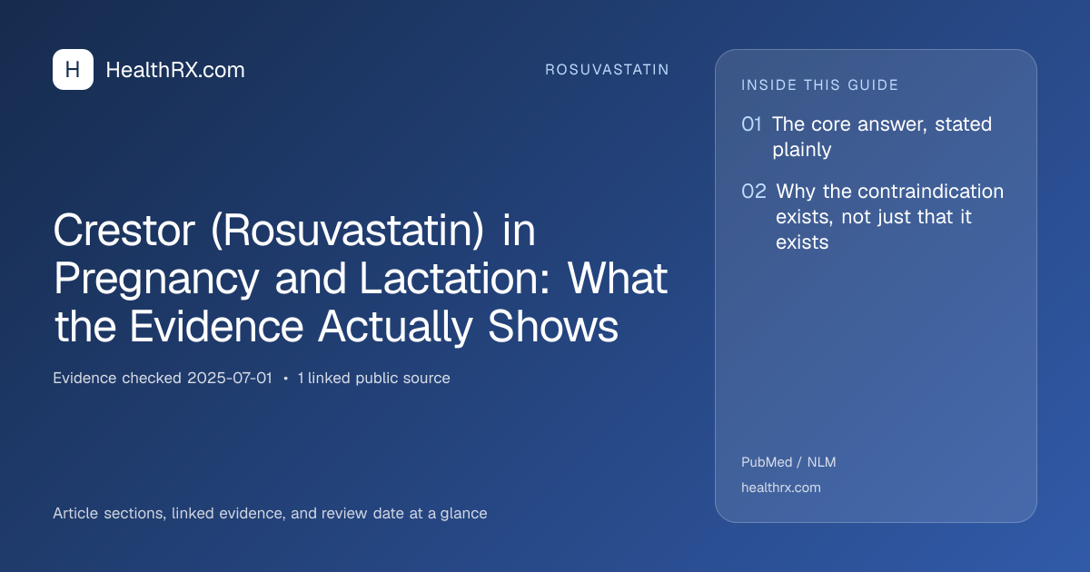 Evidence overview for Crestor (Rosuvastatin) in Pregnancy and Lactation: What the Evidence Actually Shows