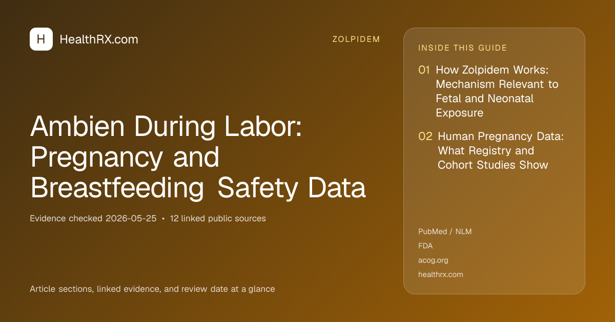 Evidence overview for Ambien During Labor: Pregnancy and Breastfeeding Safety Data