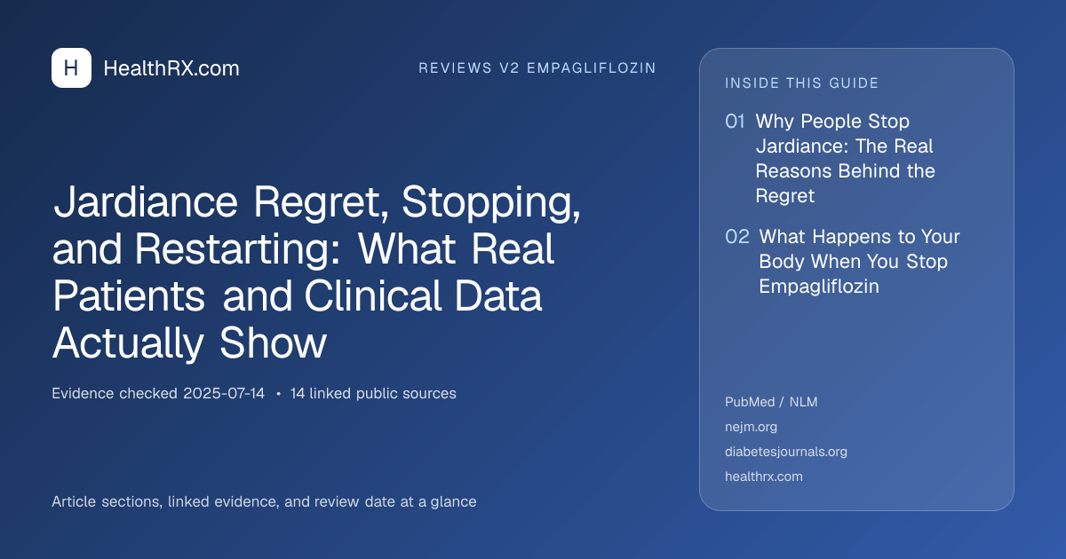 Evidence overview for reviews v2 empagliflozin: Jardiance Regret, Stopping, and Restarting: What Real Patients and Clinical Data Actually Show