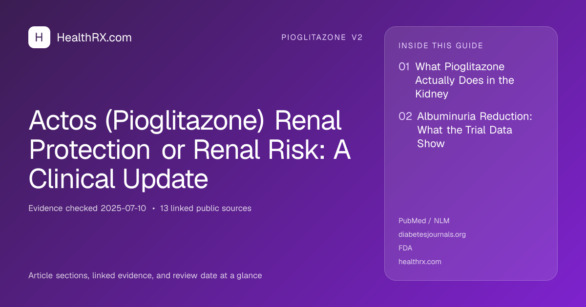 Evidence overview for Actos (Pioglitazone) Renal Protection or Renal Risk: A Clinical Update