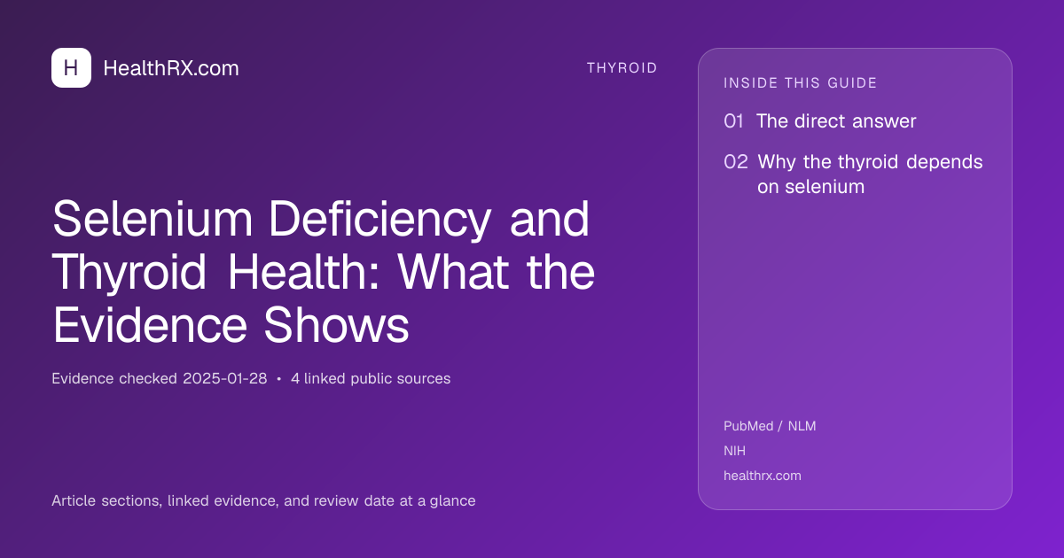 Evidence overview for Selenium Deficiency and Thyroid Health: What the Evidence Shows