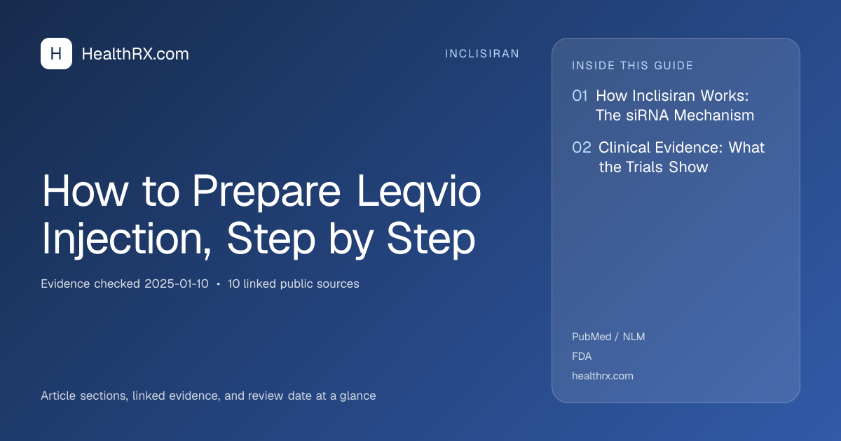 Evidence overview for How to Prepare Leqvio Injection, Step by Step