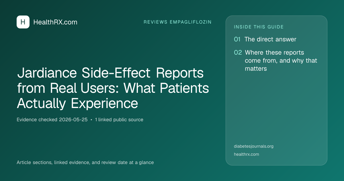 Evidence overview for Jardiance Side-Effect Reports from Real Users: What Patients Actually Experience