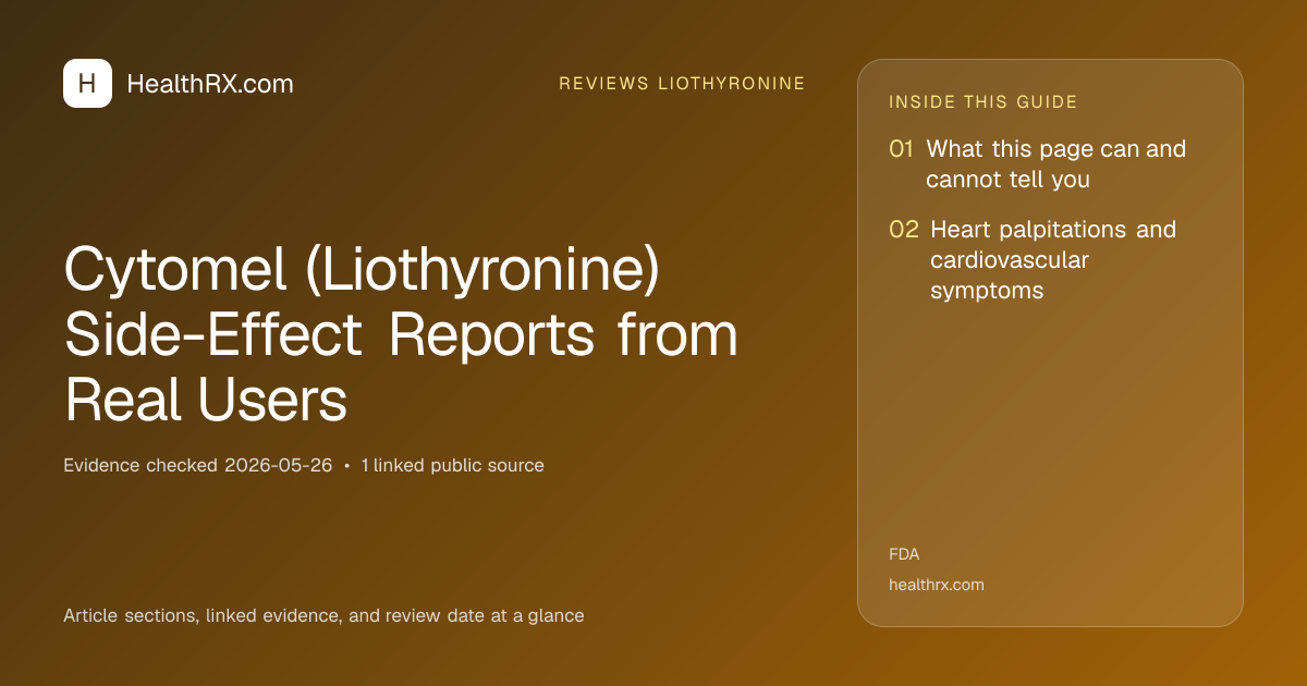 Evidence overview for Cytomel (Liothyronine) Side-Effect Reports from Real Users