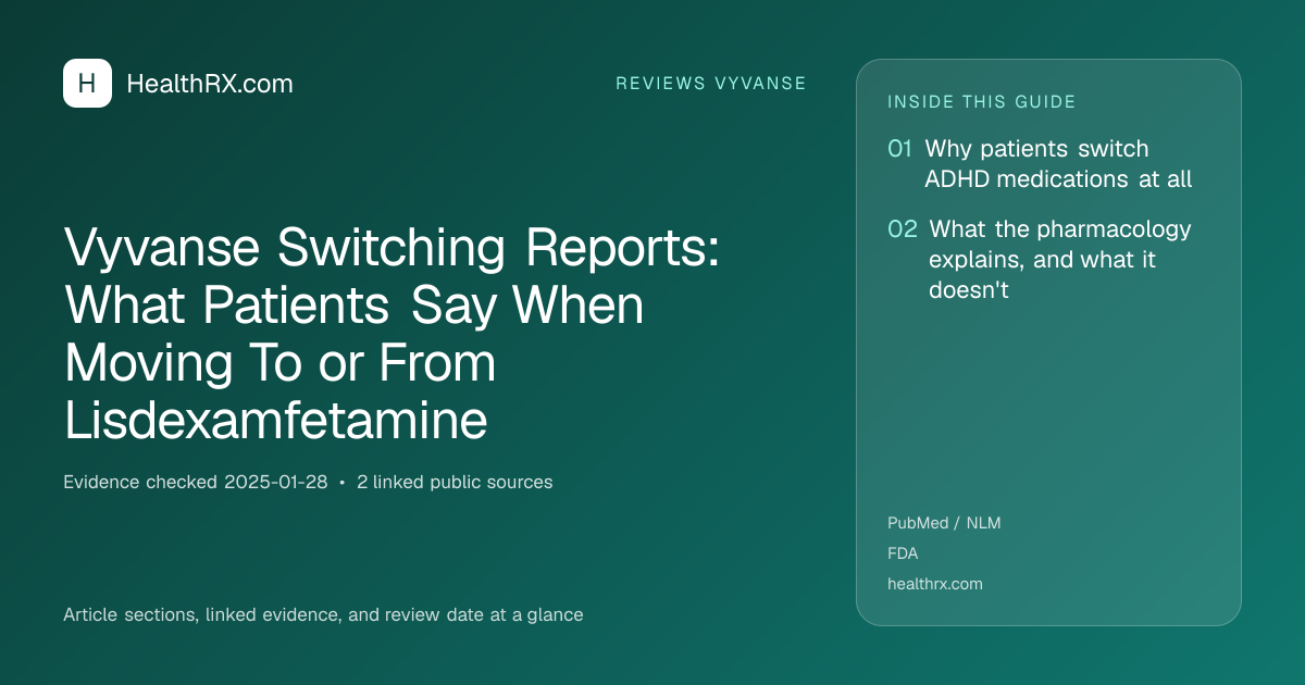 Evidence overview for reviews vyvanse: Vyvanse Switching Reports: What Patients Say When Moving To or From Lisdexamfetamine