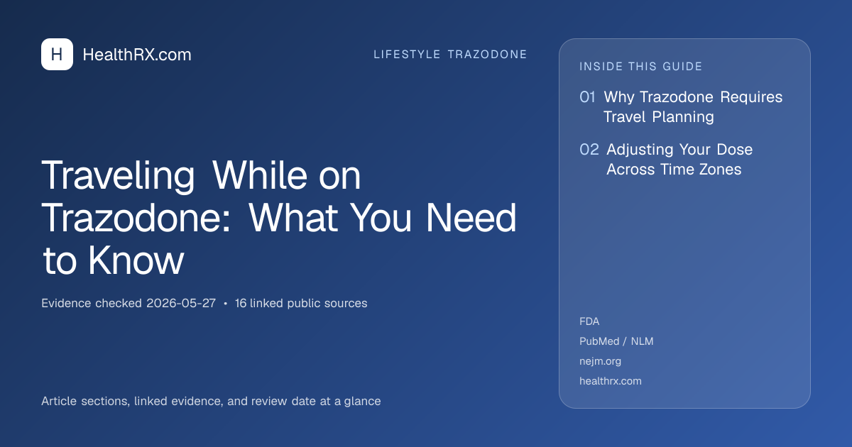 Evidence overview for lifestyle trazodone: Traveling While on Trazodone: What You Need to Know