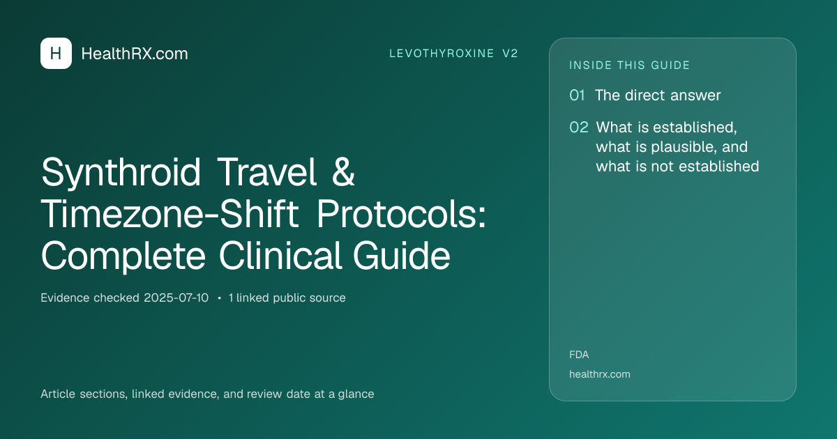 Evidence overview for levothyroxine v2: Synthroid Travel & Timezone-Shift Protocols: Complete Clinical Guide