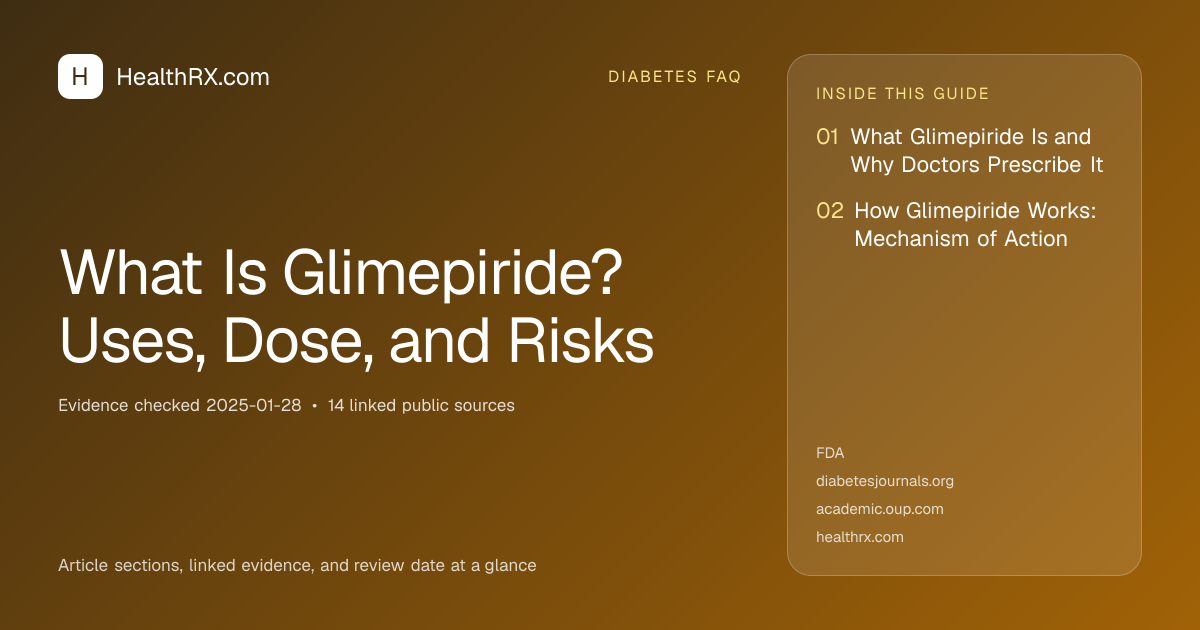 Evidence overview for diabetes faq: What Is Glimepiride? Uses, Dose, and Risks