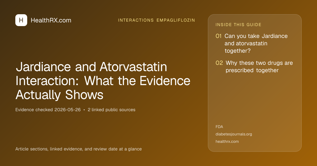 Evidence overview for interactions empagliflozin: Jardiance and Atorvastatin Interaction: What the Evidence Actually Shows