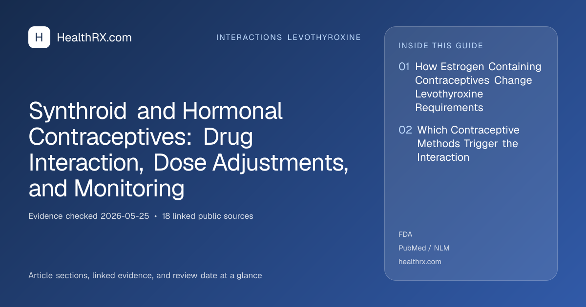 Evidence overview for interactions levothyroxine: Synthroid and Hormonal Contraceptives: Drug Interaction, Dose Adjustments, and Monitoring