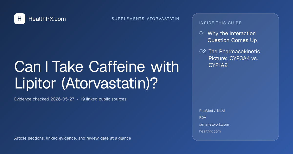 Evidence overview for supplements atorvastatin: Can I Take Caffeine with Lipitor (Atorvastatin)?