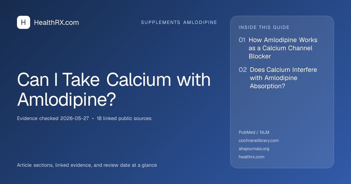 Evidence overview for supplements amlodipine: Can I Take Calcium with Amlodipine?