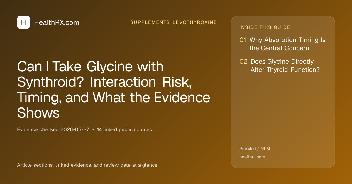 Evidence overview for Can I Take Glycine with Synthroid? Interaction Risk, Timing, and What the Evidence Shows
