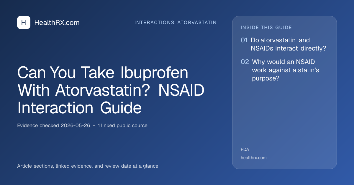 Evidence overview for interactions atorvastatin: Can You Take Ibuprofen With Atorvastatin? NSAID Interaction Guide
