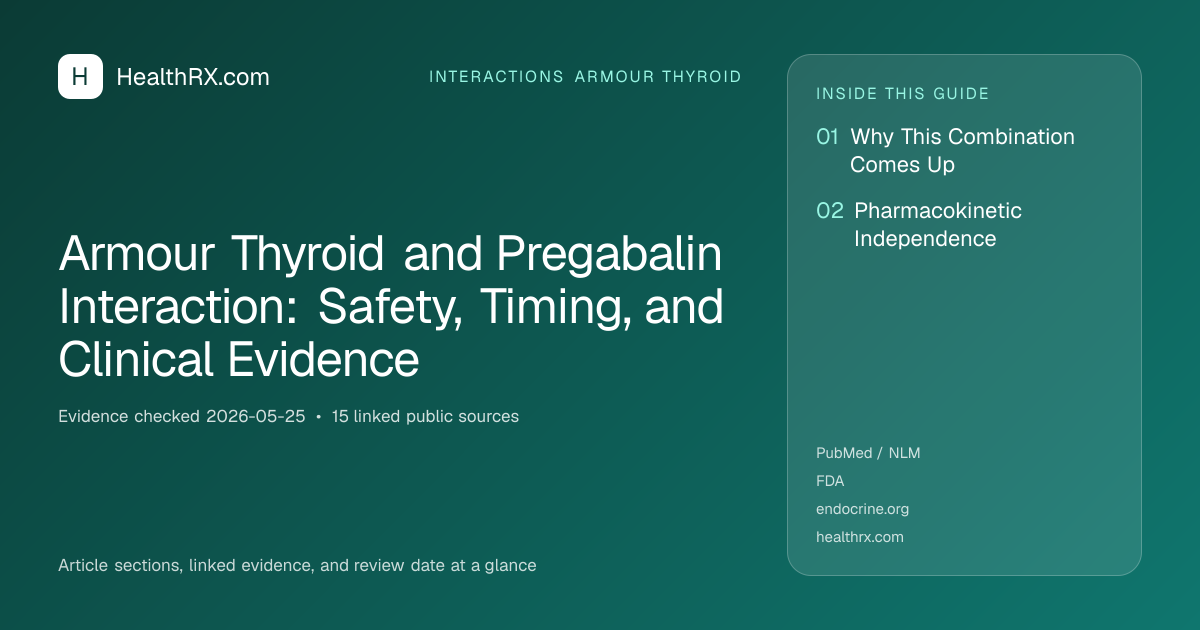 Evidence overview for Armour Thyroid and Pregabalin Interaction: Safety, Timing, and Clinical Evidence